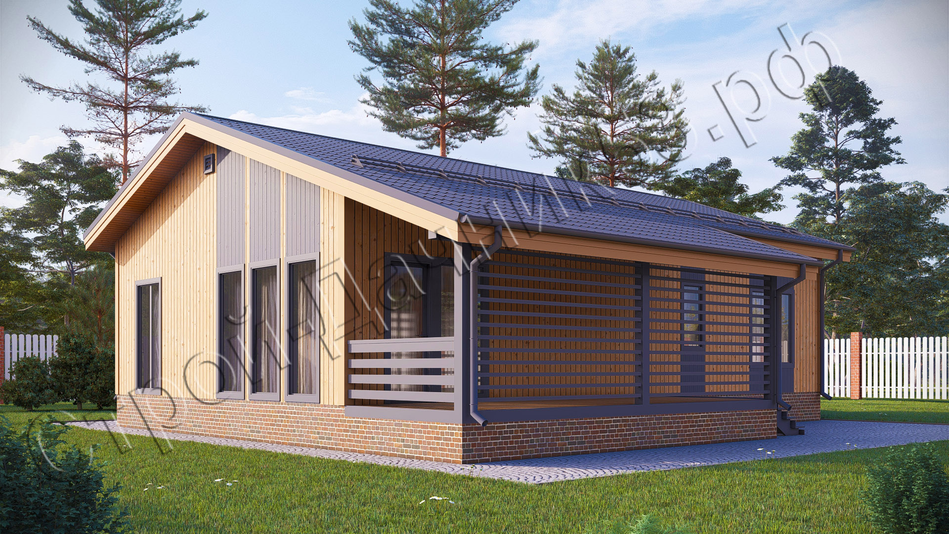 Проект каркасно-щитового дома Д–47